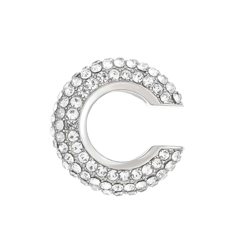 1Pcs Gold Color C Shape Round Cartilage Clip Earrings For Women Luxury Crystal Fake No Pierced Geometric Ear Cuff Jewelry