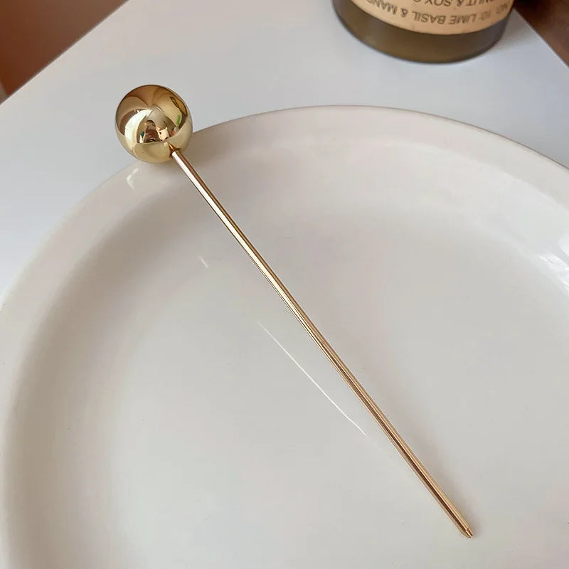 2026 New Punk Gold Silver Color Metal Long Hairpin Simple Hair Sticks for Women Diy Hairstyle Hair Dish Accessories Trendy
