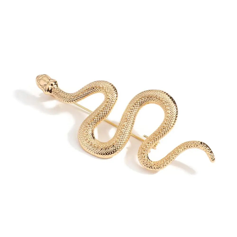 Gold Color Snake Brooches Women Men Lady Luxury Metal Snake Animal Brooch Pins Party Casual Fashion Jewelry Gifts