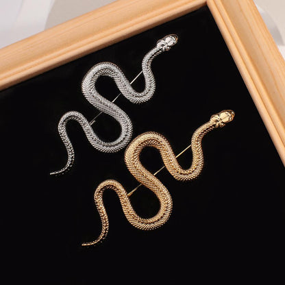 Gold Color Snake Brooches Women Men Lady Luxury Metal Snake Animal Brooch Pins Party Casual Fashion Jewelry Gifts