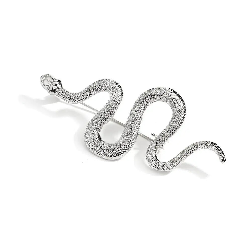 Gold Color Snake Brooches Women Men Lady Luxury Metal Snake Animal Brooch Pins Party Casual Fashion Jewelry Gifts