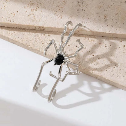 Punk Gothic Red Crystal Spider Stud Earrings For Women Men Hip Hop Metal Piercing Ear Bone Clip Y2K Jewelry Halloween Gift