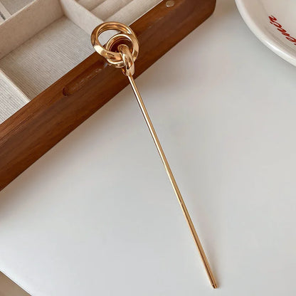 2026 New Punk Gold Silver Color Metal Long Hairpin Simple Hair Sticks for Women Diy Hairstyle Hair Dish Accessories Trendy