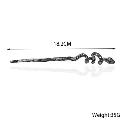 2026 Punk Snake Hairpin Hair Sticks Rhinestones Irregular Texture Metal Vintage Headwear Hairstyle for Women Hair Accessories