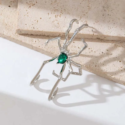 Punk Gothic Red Crystal Spider Stud Earrings For Women Men Hip Hop Metal Piercing Ear Bone Clip Y2K Jewelry Halloween Gift