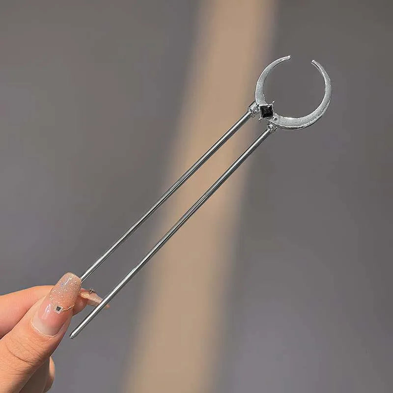 2026 New Chinese Hairpin Hair Stick Rose Flower Crystal Branch Metal Texture Vintage Hair Accessories for Women Headwear Jewelry