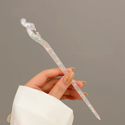 2026 New Chinese Hairpin Hair Stick Rose Flower Crystal Branch Metal Texture Vintage Hair Accessories for Women Headwear Jewelry