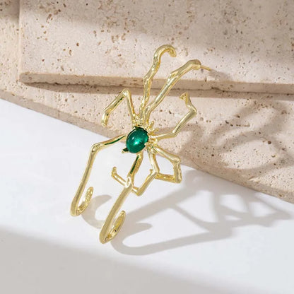 Punk Gothic Red Crystal Spider Stud Earrings For Women Men Hip Hop Metal Piercing Ear Bone Clip Y2K Jewelry Halloween Gift