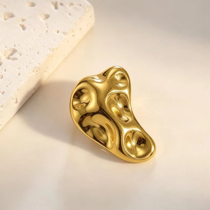 Metal Stainless Steel Pleated Geometric Brooch Women Unisex Fashion Heart Pin Clothing Accessories Korean Fashion Gift ﻿