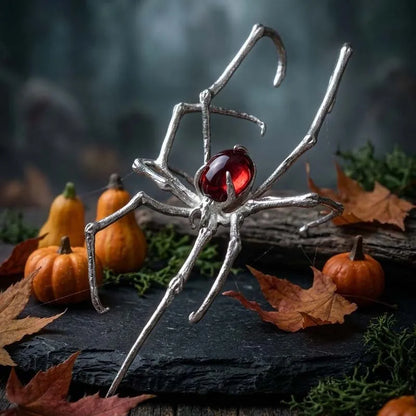 Punk Gothic Red Crystal Spider Stud Earrings For Women Men Hip Hop Metal Piercing Ear Bone Clip Y2K Jewelry Halloween Gift