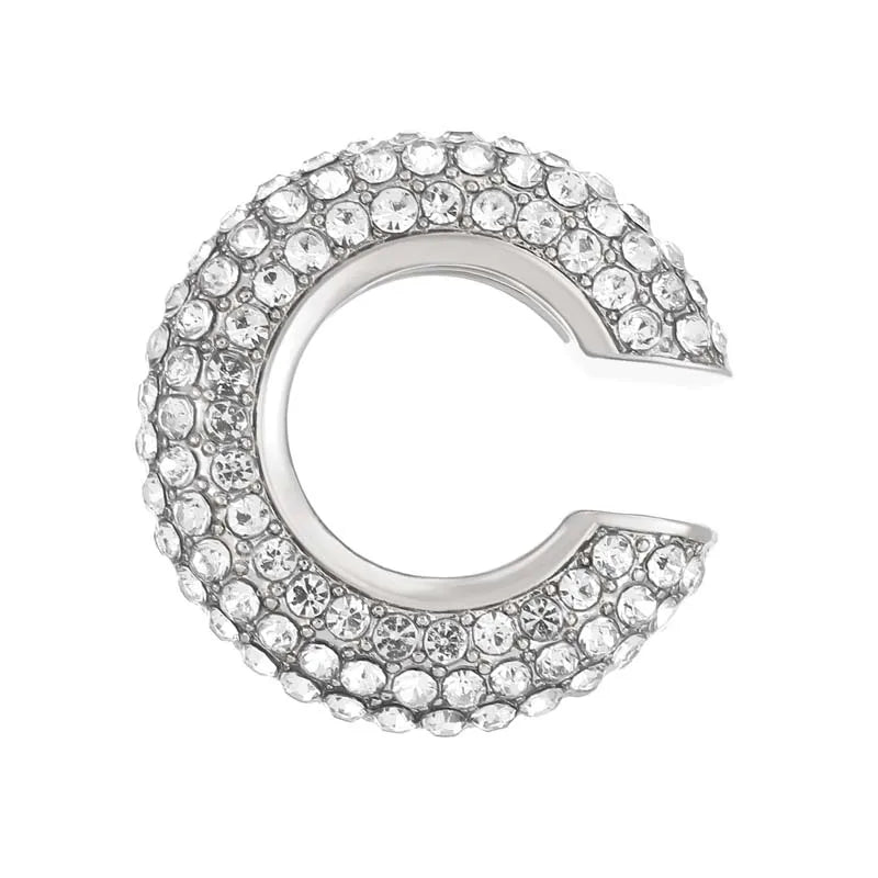 1Pcs Gold Color C Shape Round Cartilage Clip Earrings For Women Luxury Crystal Fake No Pierced Geometric Ear Cuff Jewelry