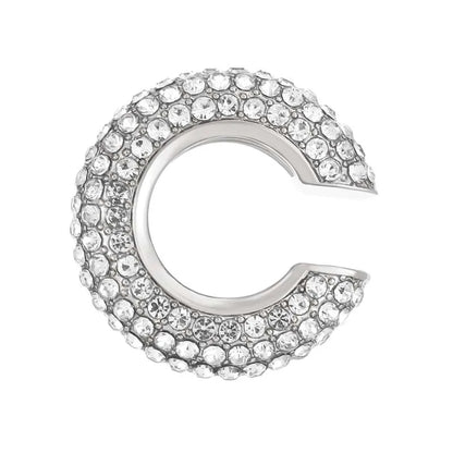 1Pcs Gold Color C Shape Round Cartilage Clip Earrings For Women Luxury Crystal Fake No Pierced Geometric Ear Cuff Jewelry