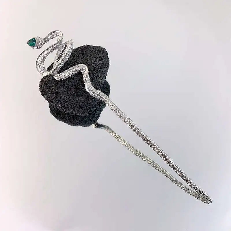 2026 New Chinese Hairpin Hair Stick Rose Flower Crystal Branch Metal Texture Vintage Hair Accessories for Women Headwear Jewelry