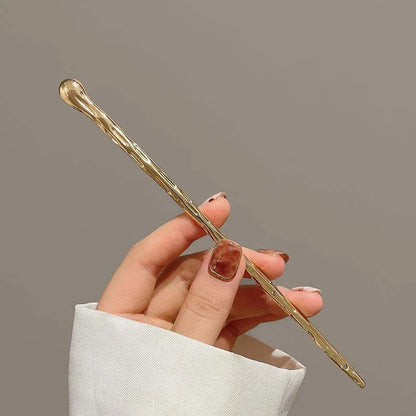 2026 New Punk Gold Silver Color Metal Long Hairpin Simple Hair Sticks for Women Diy Hairstyle Hair Dish Accessories Trendy