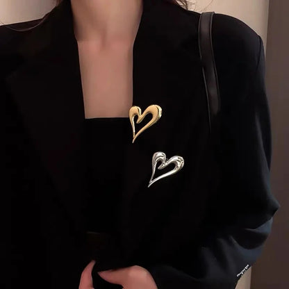 2026 New Trendy Heart-Shaped Irregular Brooches for Women Men Personality Coat Suit Ornament Buckles Jewelry Office Party Gifts