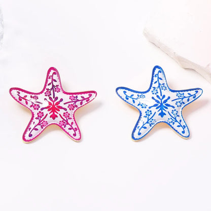New Fashion Exaggeration Summer Marine Starfish Brooch for Women Pins for Women Men 2-Color All-Match Star Brooch Gifts