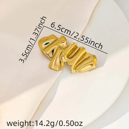 Fashion Metal Irregular Pleated Brooches for Men Women Punk Gold Color Geometric Personality Sweater Brooch Jewelry Accessories