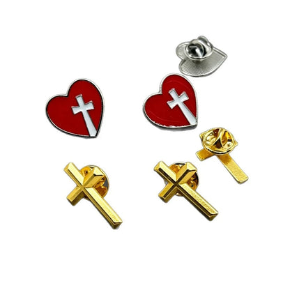 Unique Metal Cross Badge Brooch Pin for Women Men Lapel Pin Brooch Clothing Pins Jewelry Accessories