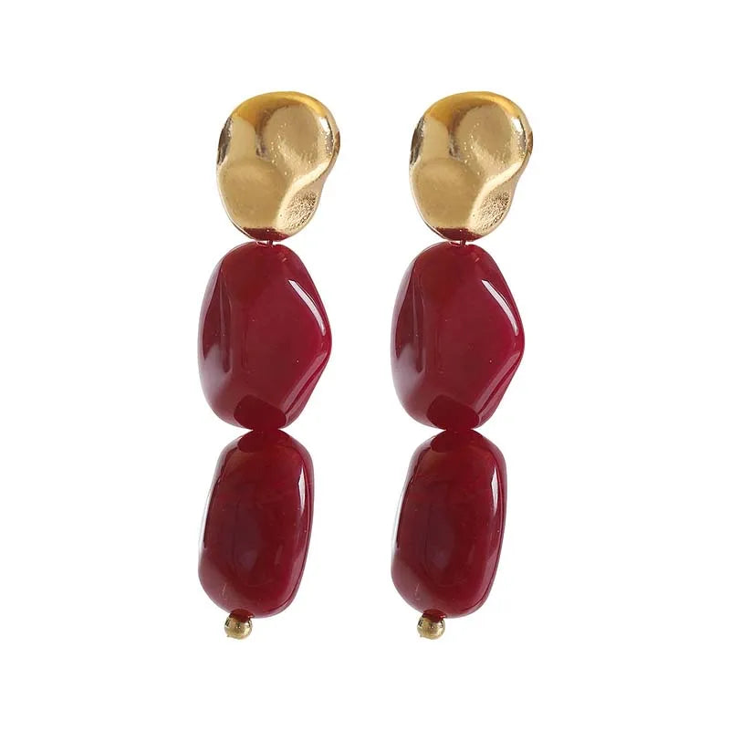 Bohemian Irregular Pendant Earrings For Women For Women Brown Resin Dangle Earrings Temperament Banquet Jewelry Gifts