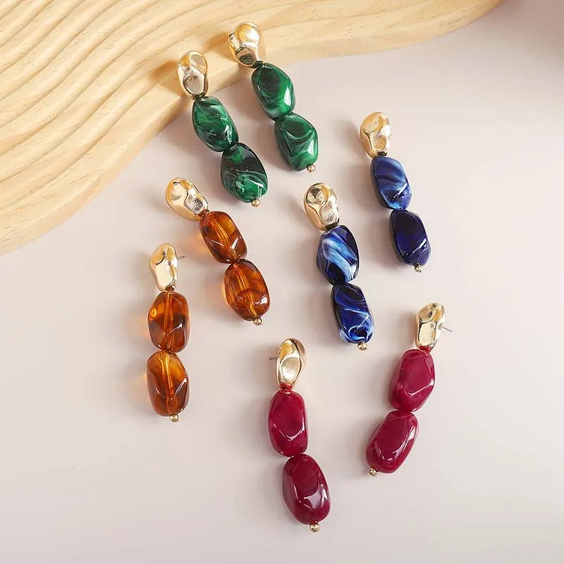 Bohemian Irregular Pendant Earrings For Women For Women Brown Resin Dangle Earrings Temperament Banquet Jewelry Gifts