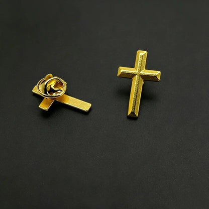 Unique Metal Cross Badge Brooch Pin for Women Men Lapel Pin Brooch Clothing Pins Jewelry Accessories