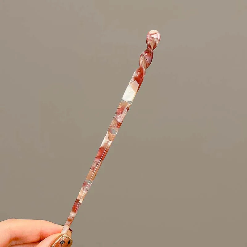 Vintage Chinese Style Hair Sticks for Women Girls Fashion Acetate Chopstick Shaped Hair Clips Pins Jewelry Hair Accessories