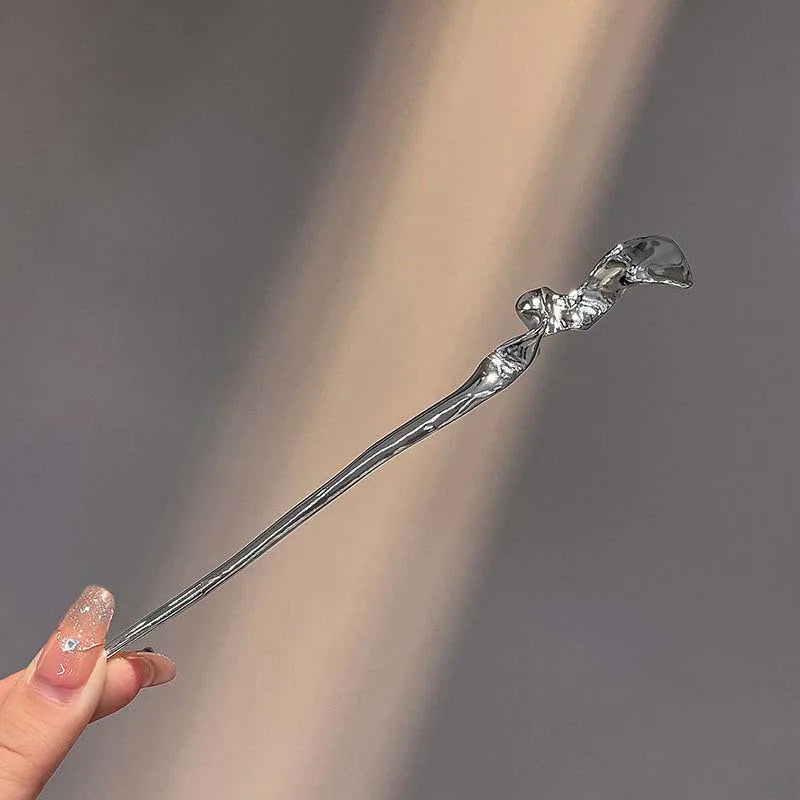 2026 Punk Snake Hairpin Hair Sticks Rhinestones Irregular Texture Metal Vintage Headwear Hairstyle for Women Hair Accessories