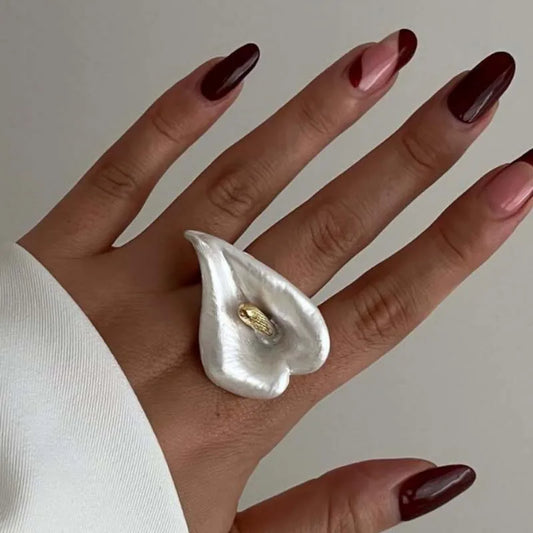 Vintage Colourful Enamel Oil Drip Flower Open Rings For Women Fashion Gold Color Geometric Adjustable Ring Jewelry Gifts