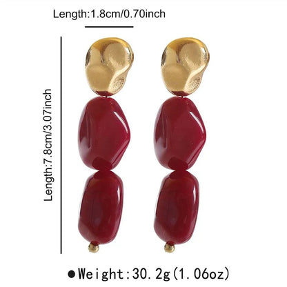 Bohemian Irregular Pendant Earrings For Women For Women Brown Resin Dangle Earrings Temperament Banquet Jewelry Gifts