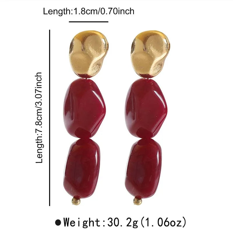 Bohemian Irregular Pendant Earrings For Women For Women Brown Resin Dangle Earrings Temperament Banquet Jewelry Gifts