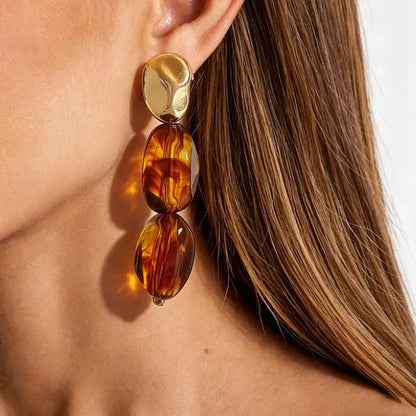 Bohemian Irregular Pendant Earrings For Women For Women Brown Resin Dangle Earrings Temperament Banquet Jewelry Gifts