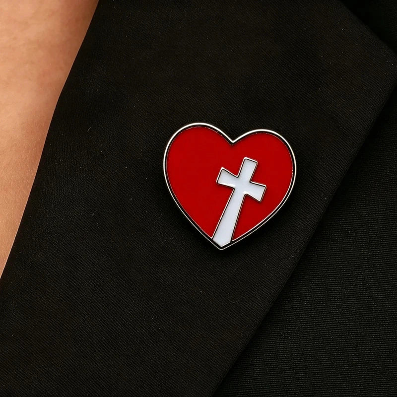 Unique Metal Cross Badge Brooch Pin for Women Men Lapel Pin Brooch Clothing Pins Jewelry Accessories