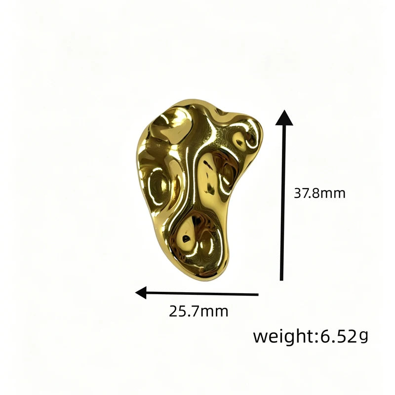 Metal Stainless Steel Pleated Geometric Brooch Women Unisex Fashion Heart Pin Clothing Accessories Korean Fashion Gift ﻿