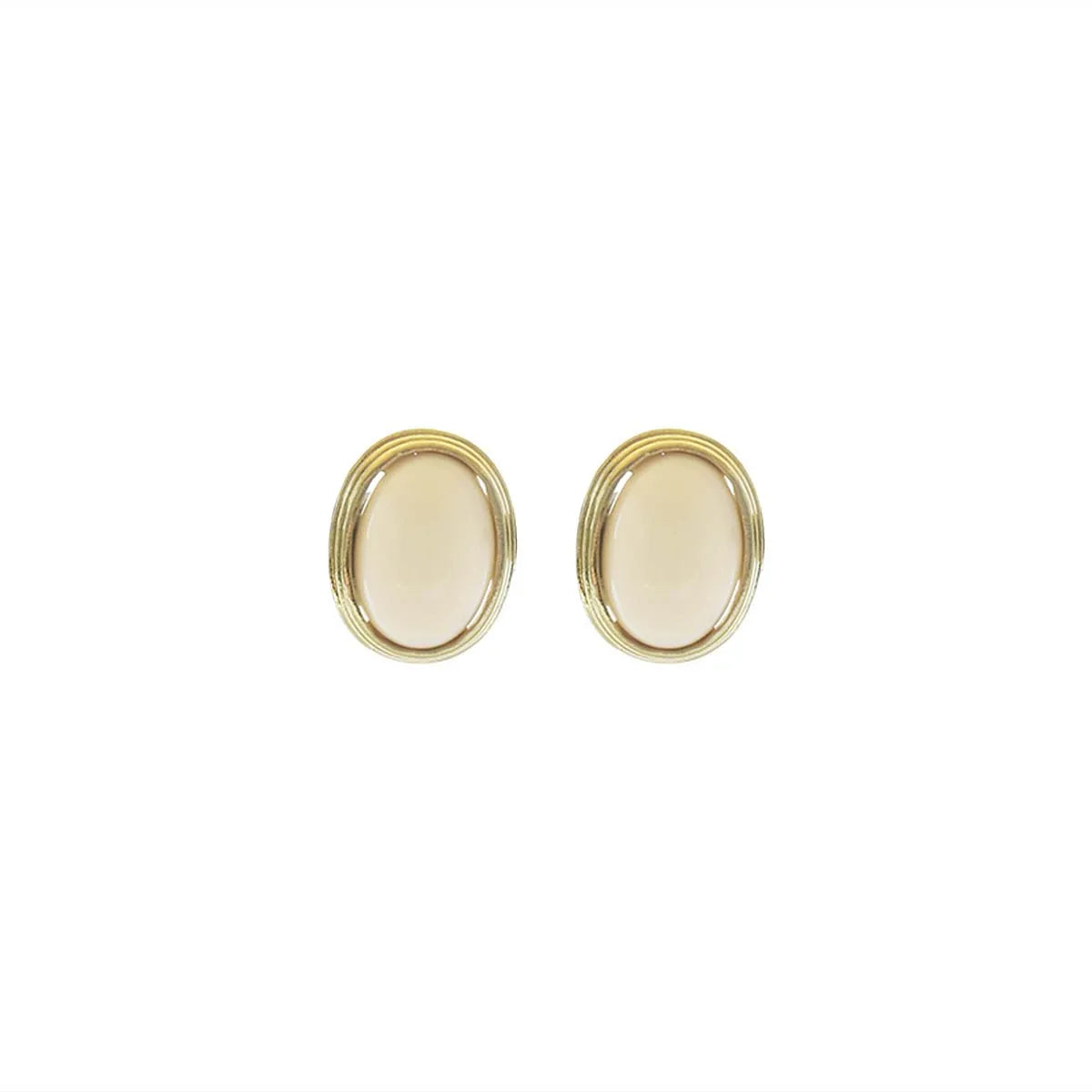 Retro Resin Acrylic Oval Stud Earrings for Women Trendy Gold Color Geometric Earrings Jewelry Accessories Gifts