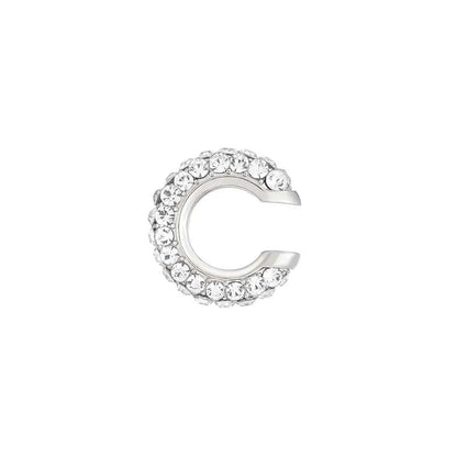 1Pcs Gold Color C Shape Round Cartilage Clip Earrings For Women Luxury Crystal Fake No Pierced Geometric Ear Cuff Jewelry