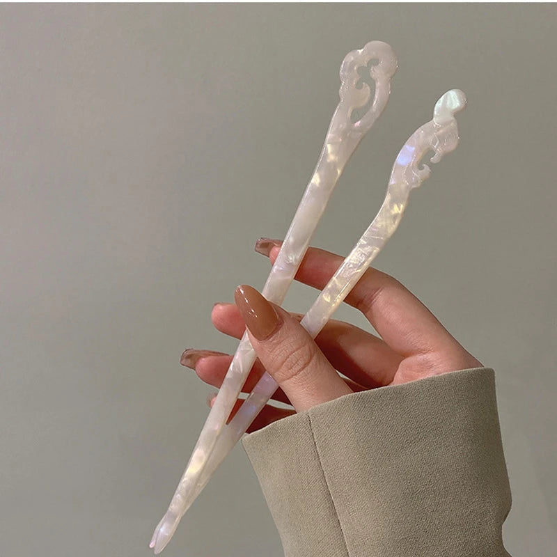 Vintage Chinese Style Hair Sticks Acetate Chopstick Plate Hair For Women Hairpins Hair Clips Wedding Jewelry Hair Accessories