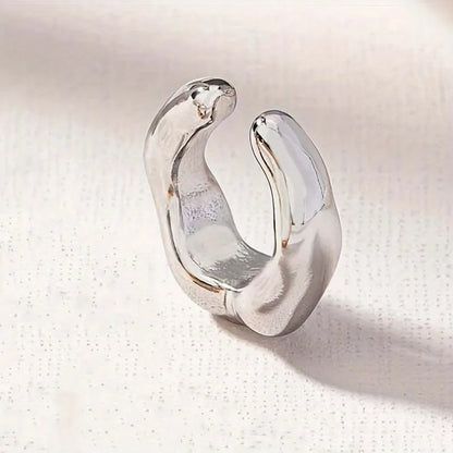 2PC Vintage Irregular Tube Clip Earrings For Women Men Classic Metal C Shape No Piercing Ear Cuff Party Jewelry Gift