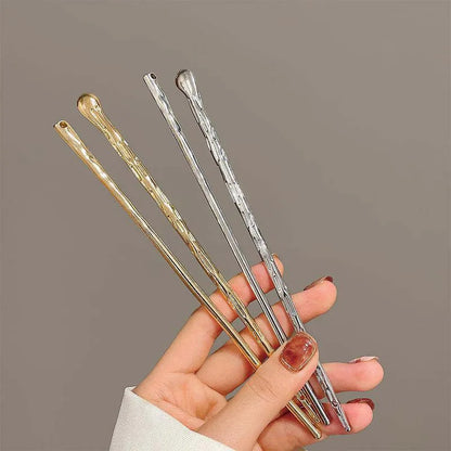 2026 New Punk Gold Silver Color Metal Long Hairpin Simple Hair Sticks for Women Diy Hairstyle Hair Dish Accessories Trendy