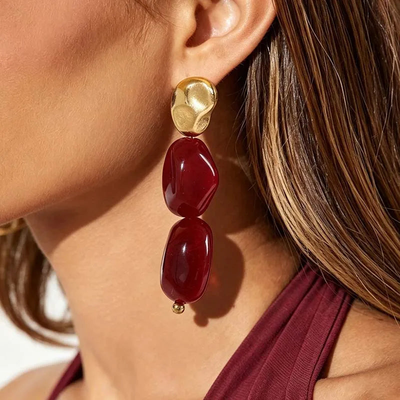 Bohemian Irregular Pendant Earrings For Women For Women Brown Resin Dangle Earrings Temperament Banquet Jewelry Gifts