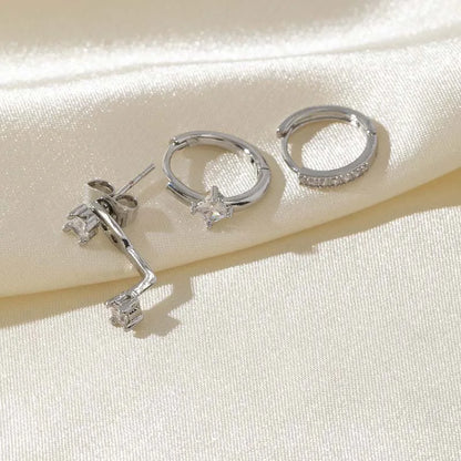 3PCS Shiny Crystal Huggie Hoop Earring Set Women Fashion Cartilage Hoops Earring Bulk Helix Jewelry Lobe Stud Piercing Orelha