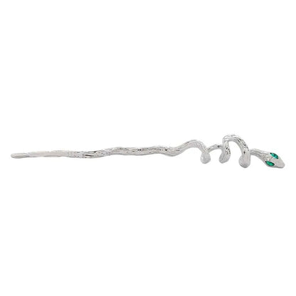 New Punk Snake Shape Hair Sticks Hairpin for Women Fashion Metal Green Crystal Chopstick Hair Clip Pin Headwear Hair Accessories