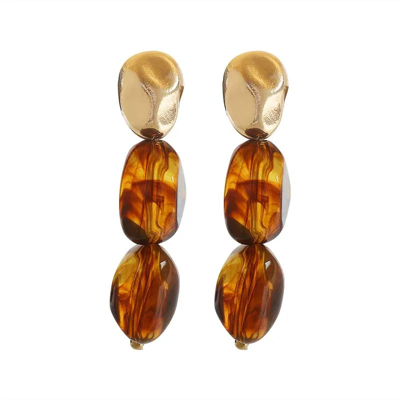 Bohemian Irregular Pendant Earrings For Women For Women Brown Resin Dangle Earrings Temperament Banquet Jewelry Gifts