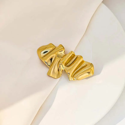 Fashion Metal Irregular Pleated Brooches for Men Women Punk Gold Color Geometric Personality Sweater Brooch Jewelry Accessories