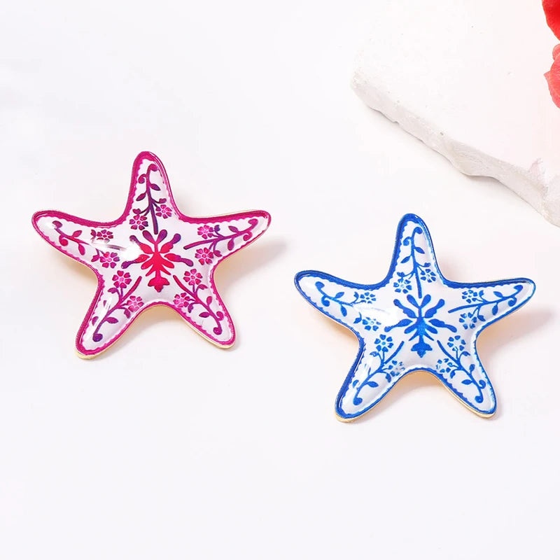 New Fashion Exaggeration Summer Marine Starfish Brooch for Women Pins for Women Men 2-Color All-Match Star Brooch Gifts