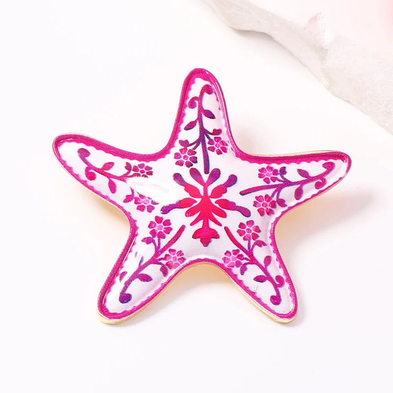 New Fashion Exaggeration Summer Marine Starfish Brooch for Women Pins for Women Men 2-Color All-Match Star Brooch Gifts