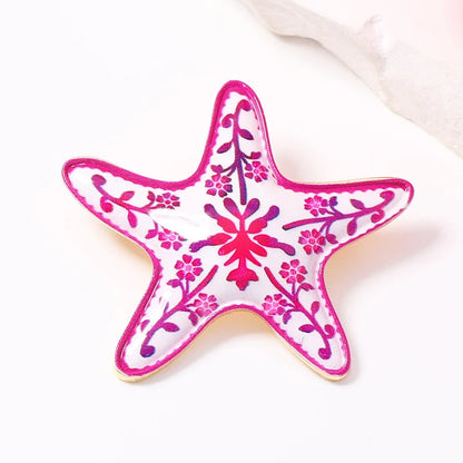 New Fashion Exaggeration Summer Marine Starfish Brooch for Women Pins for Women Men 2-Color All-Match Star Brooch Gifts