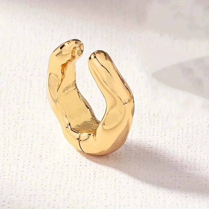 2PC Vintage Irregular Tube Clip Earrings For Women Men Classic Metal C Shape No Piercing Ear Cuff Party Jewelry Gift
