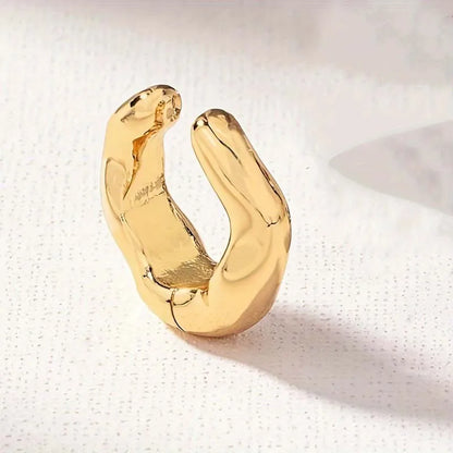 2PC Vintage Irregular Tube Clip Earrings For Women Men Classic Metal C Shape No Piercing Ear Cuff Party Jewelry Gift