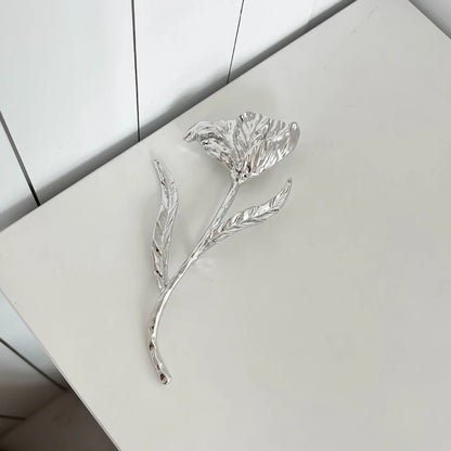 Romantic Huge Metal Tulip Flower Brooches 2-Color Big Plants Easy-Match Brooch for Women's Clothes Backpack Pins Gifts