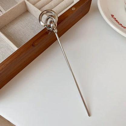 2026 New Punk Gold Silver Color Metal Long Hairpin Simple Hair Sticks for Women Diy Hairstyle Hair Dish Accessories Trendy